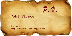 Pohl Vilmos névjegykártya